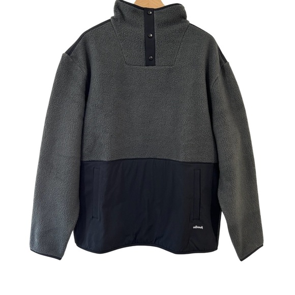 Allbirds men’s Fluff Fleece Pullover L grey black cozy pocket outdoors NWT - Picture 2 of 11